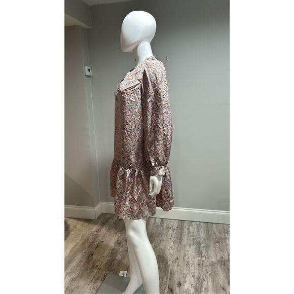 Rebecca Taylor Violet Floral Silk Mini Dress Sz Medium ** no belt - Picture 7 of 10